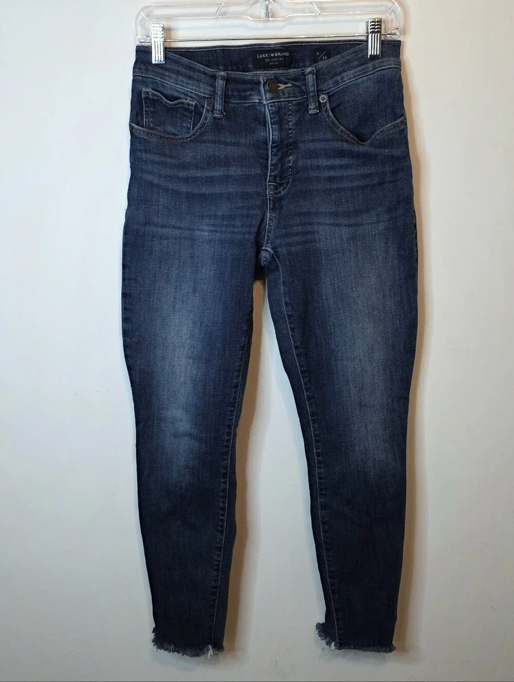 Lucky Brand Ava Skinny Ankle Jeans Raw Hem Stretch Size 6/28